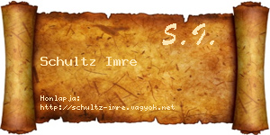 Schultz Imre névjegykártya